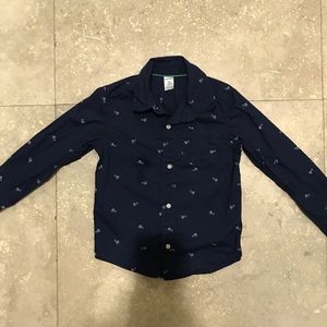 Carter’s 5T navy blue helicopter kids button up
